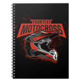 パーソナライズされたダートバイクモトクロスレーシングヘルメット ノートブック (正面)