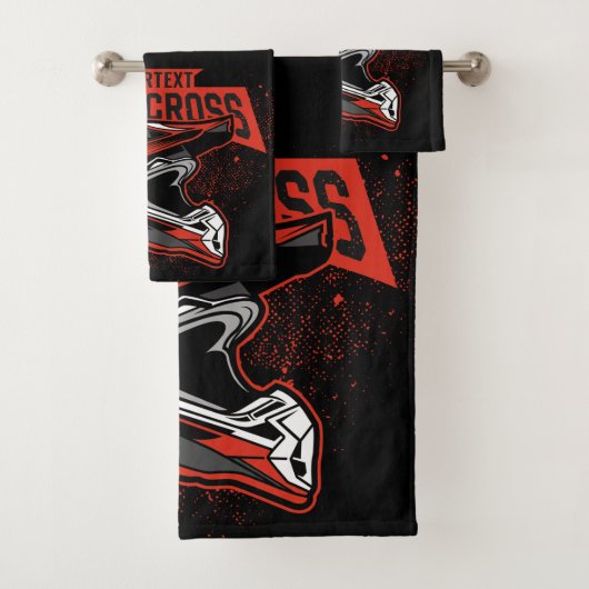 パーソナライズされたダートバイクモトクロスレーシングヘルメット バスタオルセット (インサイチュ)