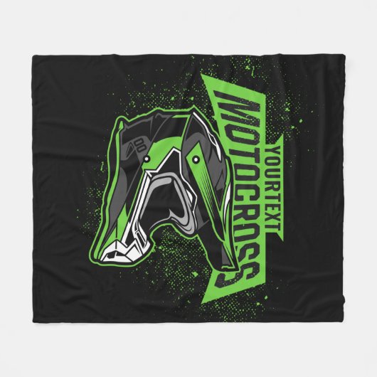 パーソナライズされたダートバイクモトクロスレーシングヘルメット フリースブランケット (正面(横))