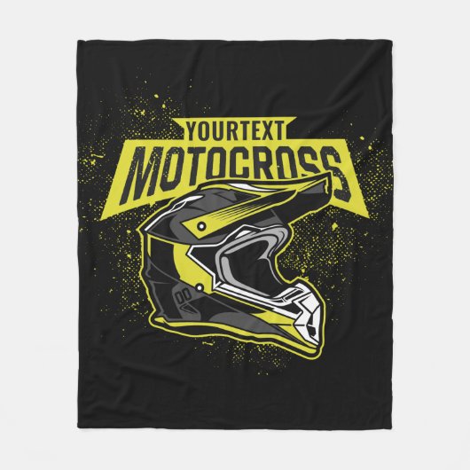 パーソナライズされたダートバイクモトクロスレーシングヘルメット フリースブランケット (正面)