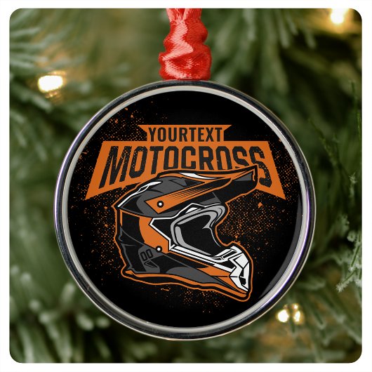 パーソナライズされたダートバイクモトクロスレーシングヘルメット メタルオーナメント