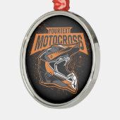 パーソナライズされたダートバイクモトクロスレーシングヘルメット メタルオーナメント (左)