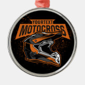 パーソナライズされたダートバイクモトクロスレーシングヘルメット メタルオーナメント (正面)
