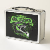 パーソナライズされたダートバイクモトクロスレーシングヘルメット メタルランチボックス (裏面)
