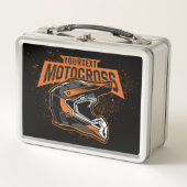 パーソナライズされたダートバイクモトクロスレーシングヘルメット メタルランチボックス (正面)