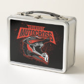 パーソナライズされたダートバイクモトクロスレーシングヘルメット メタルランチボックス (正面)