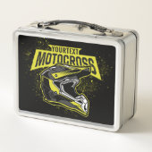 パーソナライズされたダートバイクモトクロスレーシングヘルメット メタルランチボックス (裏面)