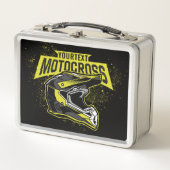 パーソナライズされたダートバイクモトクロスレーシングヘルメット メタルランチボックス (正面)