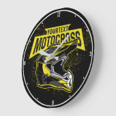 パーソナライズされたダートバイクモトクロスレーシングヘルメット ラージ壁時計 (傾斜)