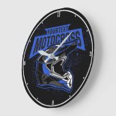 パーソナライズされたダートバイクモトクロスレーシングヘルメット ラージ壁時計 (傾斜)