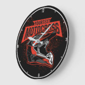 パーソナライズされたダートバイクモトクロスレーシングヘルメット ラージ壁時計 (傾斜)