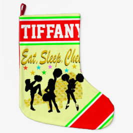 パーソナライズされたチアリーティングストッキング ラージクリスマスストッキング