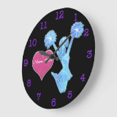 パーソナライズされたチアリーティングルーム用の時計 ラージ壁時計 (傾斜)