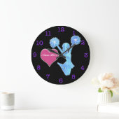 パーソナライズされたチアリーティングルーム用の時計 ラージ壁時計 (ホーム)