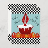 パーソナライズされたチェッカーボードザリガニパーティー 招待状 (正面/裏面)