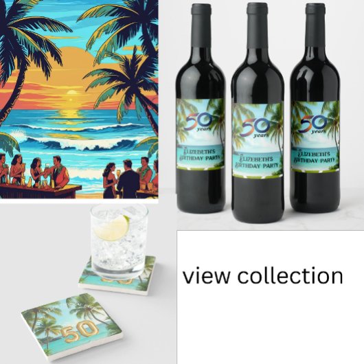 パーソナライズされたチキラウアトロピカルビーチの招待状 招待状