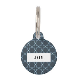 パーソナライズされたチャコールグレイのスターパターン積み上げ ペット　ネームタグ