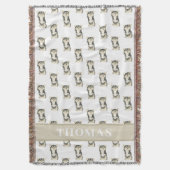 パーソナライズされたチワワ(ロングヘアートリコロール) スローブランケット (正面縦)