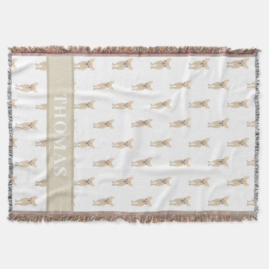 パーソナライズされたチワワ(短毛、フォーンタン) スローブランケット (正面)