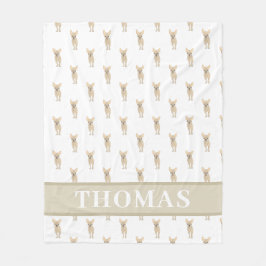 パーソナライズされたチワワ（短毛、フォーンタン） フリースブランケット