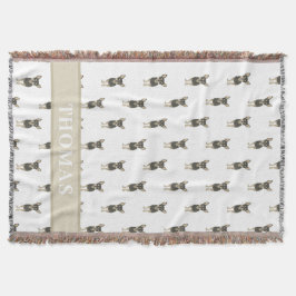 パーソナライズされたチワワ（黒・丹） スローブランケット