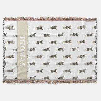 パーソナライズされたチワワ（黒・丹） スローブランケット