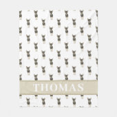 パーソナライズされたチワワ(黒・丹) フリースブランケット (正面)