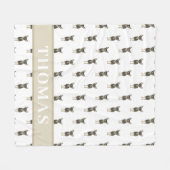 パーソナライズされたチワワ(黒・丹) フリースブランケット (正面(横))