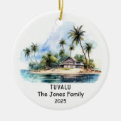 パーソナライズされたツバルオーナメントオセアニア セラミックオーナメント (正面)