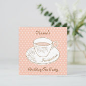 パーソナライズされたティーカップの招待状 招待状 (スタンド正面)