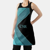 パーソナライズされたティール（緑がかった色）とブラック エプロン (インサイチュ)