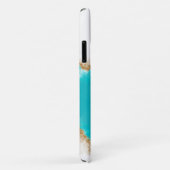 パーソナライズされたティール(緑がかった色)と金ゴールドグリッター Case-Mate iPhoneケース (裏面/右)