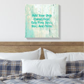 パーソナライズされたティール（緑がかった色）の木柄 キャンバスプリント (インサイチュ (寝室))