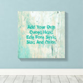 パーソナライズされたティール（緑がかった色）の木柄 キャンバスプリント (インサイチュ (ウッドフロア))