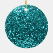 パーソナライズされたティール(緑がかった色)セラミックオーナメント セラミックオーナメント (裏面)