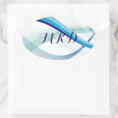 パーソナライズされたティール(緑がかった色)旋回封筒用シールシール 楕円形シール (バッグ)