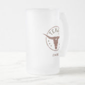 パーソナライズされたテキサス州Longhorn フロストグラスビールジョッキ (正面右)