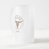 パーソナライズされたテキサス州Longhorn フロストグラスビールジョッキ (正面左)