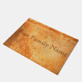 パーソナライズされたテラコッタ色のレンガの壁 ドアマット (アングル)