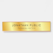 パーソナライズされたテンプレートフェイク金ゴールドエレガントモダン サインプレート (正面)