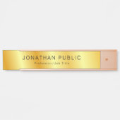 パーソナライズされたテンプレートフェイク金ゴールドエレガントモダン サインプレート (正面)