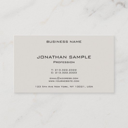 パーソナライズされたテンプレートモダンエレガント 名刺 (裏面)