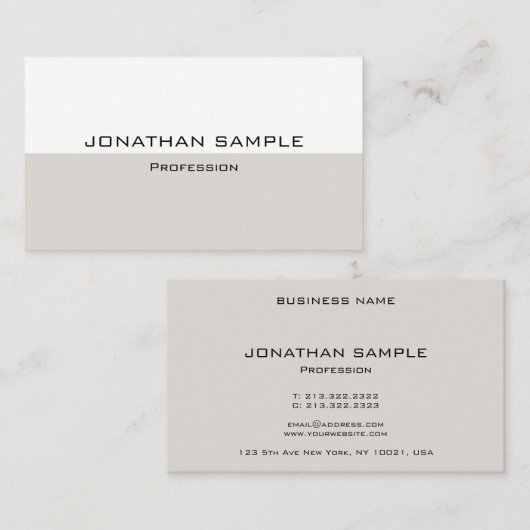 パーソナライズされたテンプレートモダンエレガント 名刺 (正面/裏面)