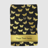 パーソナライズされたテンプレート、蝶、蝶 ゴルフタオル (正面)