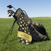 パーソナライズされたテンプレート、蝶、蝶 ゴルフタオル (グリーン)