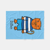 パーソナライズされたディロン・ザ・ネコ フリースブランケット (正面(横))