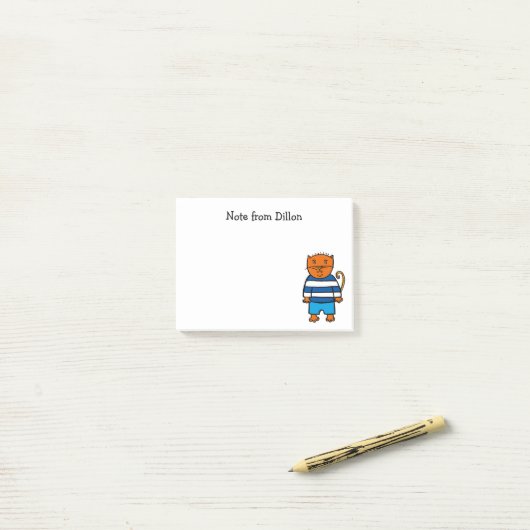 パーソナライズされたディロン・ザ・ネコ ポストイット (デスク上)