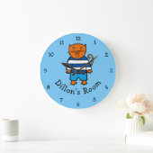 パーソナライズされたディロン・ザ・ネコ ラージ壁時計 (ホーム)