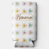 パーソナライズされたデイジークーラーボックス スリム缶クーラー (裏面)