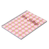 パーソナライズされたデイジーパターン（の模様が）あるスパイラルノート ノートブック (左側)